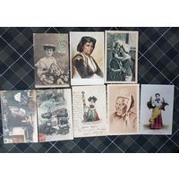 Старинные открытки. Этнография. Лот 8 штук.