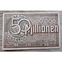 Werty71 Германия Веймар 50000000 марок 1923 банкнота 50 миллионов гроссгельд Дюссельдорф