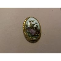 Брошь Свидание стиль Лимож фарфор Англия