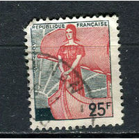 Франция - 1959 - Стандарты. Марианна в лодке - [Mi. 1259] - полная серия - 1 марка. Гашеная.  (Лот 51HJ)-T41P50
