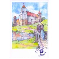 Открытка живопись акварель Лукьянова Мирский замок