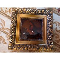 Рафаэль Мадонна Конестабиле Репродукция на ткани в красивой рамке Ленинград, 1978 г.  27х27 см.