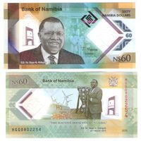 Намибия 60 долларов 2025 год (Памятная)  UNC  полимер   НОВИНКА