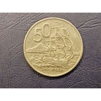 50 центов Новая Зеландия. Большая монета.