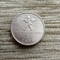 Werty71 Латвия 1 лат 2004 ЕС спридитис землекоп своим пешком в Европу мальчик с пальчик