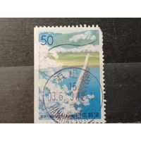 Япония, 2002. Мост через реку, сакура