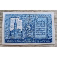 Werty71 Германия 5 марок 1919 банкнота Гера