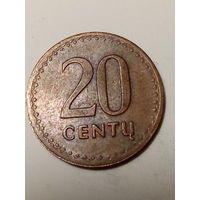 20 центов Литва  1991 год