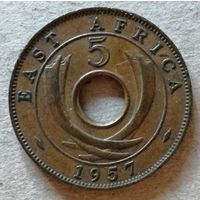 Британская Восточная Африка 5 центов, 1957 год, Отметка "KN", KM# 37