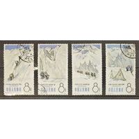 1968. Китай. Достижения китайских альпинистов. 4 гашеные марки из 5 в серии