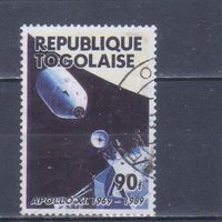 [476] Того 1989. Космос США.Первый полет на Луну. Гашеная марка.