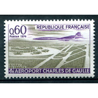Франция - 1974г. - Открытие аэропорта Шарль де Голль - 1 марка - полная серия, MH [Mi 1866]. #2-Fr-35-A-1