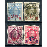 Бельгия - 1927/28г. - король Альберт I, надпечатки - 4 марки - полная серия, гашёные [Mi 223-226]. #2-Bc-36-B-1