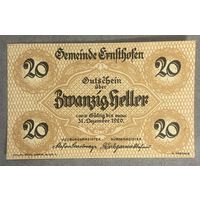 Геллеров Нотгельд Австрия Эрнстхофен, 20 геллеров 1920 год