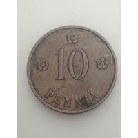 Финляндия 10 пенни 1938  года .