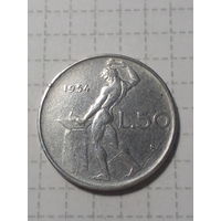 50 лир Италия 1954 год