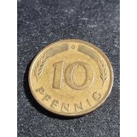ФРГ 10 пфеннигов 1972 D