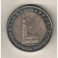 Германия 2 евро 2008 Церковь св. Михаила, Гамбург