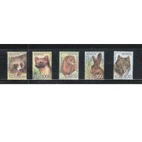 Беларусь-2008,(Мих.707W-711W) **  , Стандарт,Фауна,  простая бумага