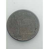 Норвегия 5 эре 1964 года .