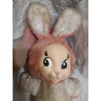 Заяц игрушка с резиновой мордочкой СССР