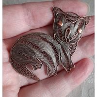 Винтажная брошь. Казаковская филигрань.