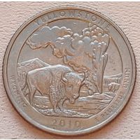 США 25 центов (квотер) 2010 Р Yellowstone Wyoming