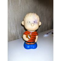 Винтажная резиновая игрушка. Лайнус ван Пельт с мячом, из комиксов Peanuts