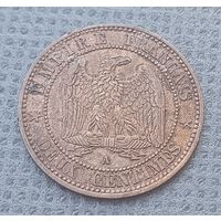 Франция 10 сантимов 1853 год, А-Париж, KM# 771