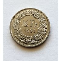 Швейцария 1/2 франка, 1981