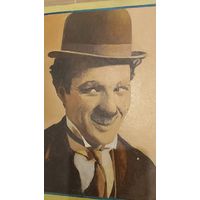 Чарли Чаплин картина рисованая