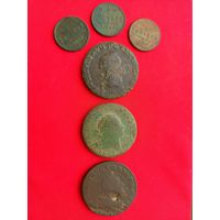 3 гроша Понятовского - 3 шт, 1/2 копейки 1897, 1899, 1912 г. С рубля, без м.ц. См. др. мои лоты.