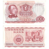 НОРВЕГИЯ 100 Крон 1967 г., P-38b (Генрик Арнольд Вергеланн - норвежский писатель и публицист)