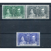 Британские колонии - Гибралтар - 1937г. - коронация короля Георга VI и королевы Елизаветы - 3 марки - полная серия, MLH, MH [Mi 104-106]. #2-Bc-D-KS-1
