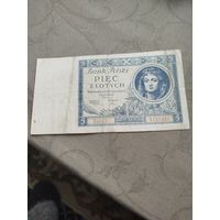 Распродажа - 5 злотых 1930г.,(ВАРШАВА)Эмилия Плятер, Ser.EG Номер 5121381,ПОЛЬША