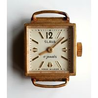 Часы женские SLAVA Made in USSR. Позолота. 17 камней. Идут. Рабочие.