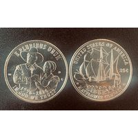 США 25 центов 2026 250 лет Независимости 175 лет Мэйфлауэрского договора двор D UNC