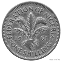 Федерация Нигерия. (Британский Протекторат). 1 шиллинг 1961. Флора. Пальма.
