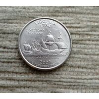 Werty71 США 1 квотер 25 центов 2000 Вирджиния Р Корабль