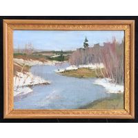 Азгур (Горелова) Г.Г"Белорусский пейзаж", 1950 г. Х/М.