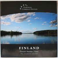 Набор монет "Финляндия: финская марка и евро" (10, 5, 1 марка)