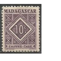 Французский Мадагаскар. Орнамент. Доплатная марка. 1947г. Mi#31.