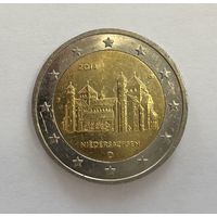 2 евро Германия 2014 Федеральная земля Нижняя Саксония J