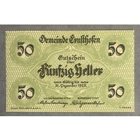 Геллеров Нотгельд Австрия Эрнстхофен, 50 геллеров 1920 год