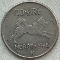 Норвегия 50 эре 1968 г.
