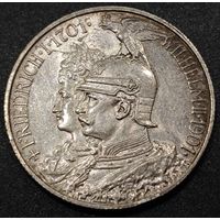 Германская империя 2 марки, 1901 года. 200 лет Пруссии. UNC
