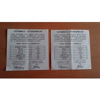 Сертификат для монет 50 рублей 1996, золото. "Спортивная гимнастика", "Художественная гимнастика". Серия "Беларусь Олимпийская".