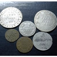Лот серебра,6 штук,Пруссия,Р.И,Польша,с рубля!без мц