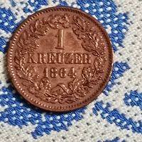 1 крейцер(1864г.)Великое герцогство Баден.