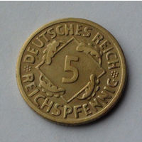 Германия - Веймарская республика 5 рейхсфеннигов. 1925. A
